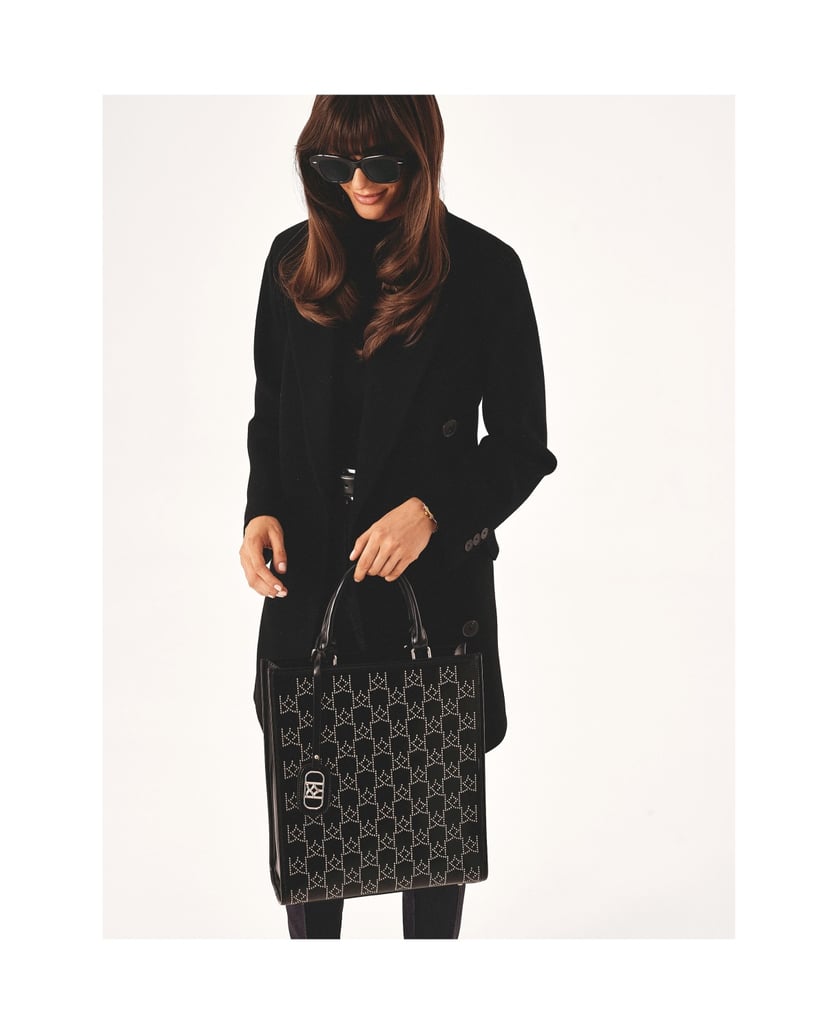 Kazar-Large-handbag-with-dotted-metal-monograms-černá
