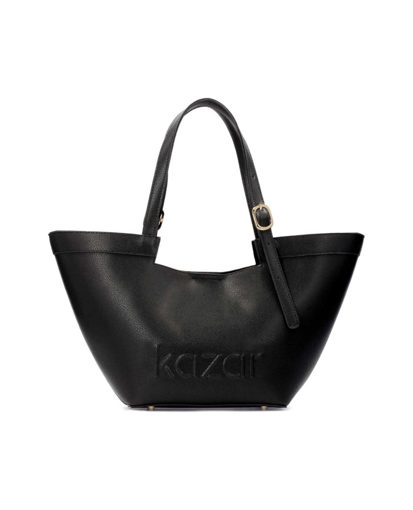 Kazar-Leather-trapeze-shoulder-bag-černá