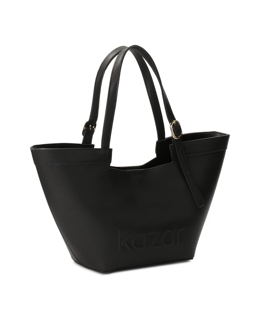 Kazar-Leather-trapeze-shoulder-bag-černá