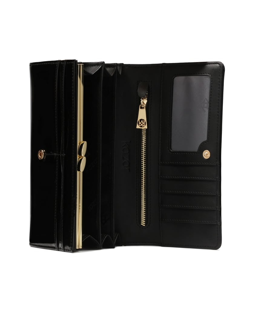 Kazar-Patent-black-wallet-with-jewelry-embellishment-černá