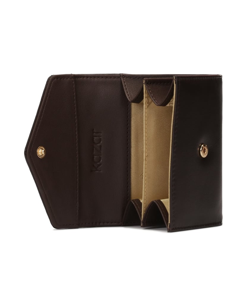 Kazar-Small-purse-with-large-monogram.-tmavě-hnědá