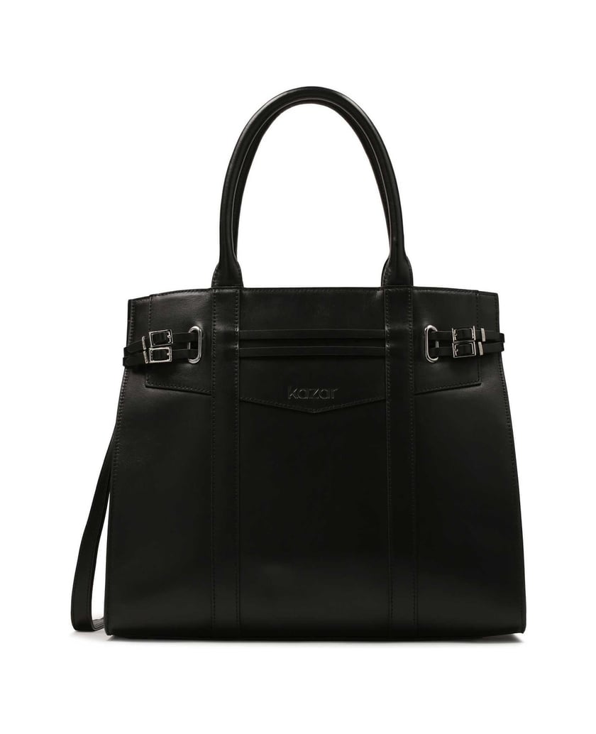 Kazar-Schwarze-Handtasche-mit-Schnallenriemen-schwarz