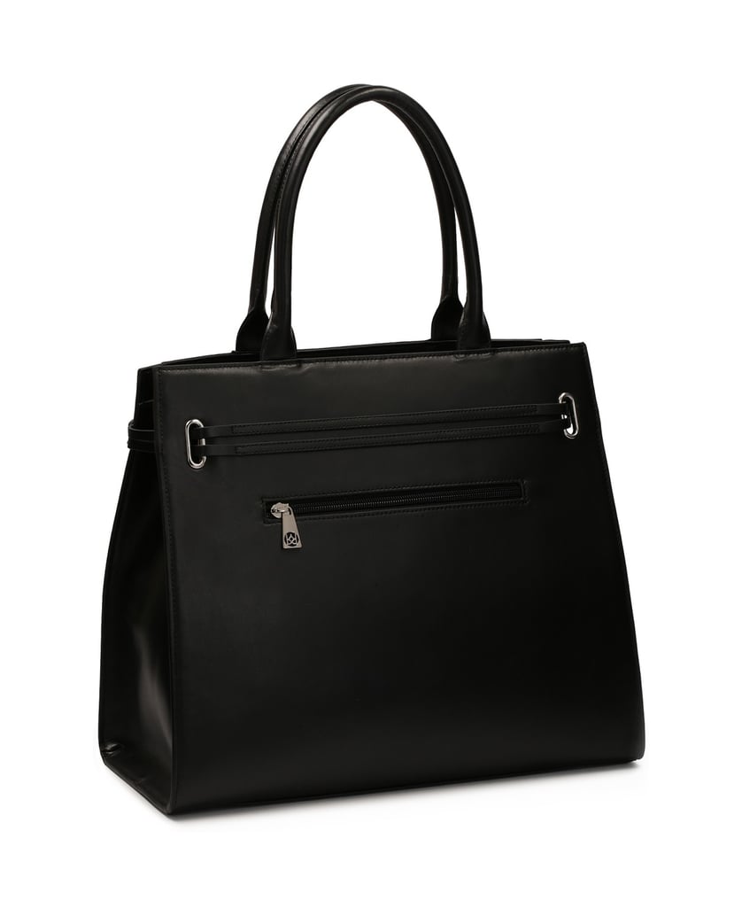 Kazar-Schwarze-Handtasche-mit-Schnallenriemen-schwarz