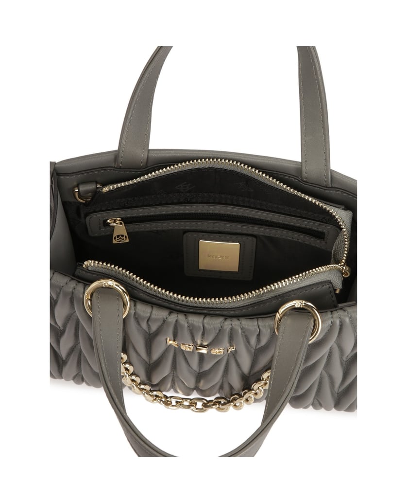 Kazar-Graue-Handtasche-mit-gesteppter-Vorderse-grau