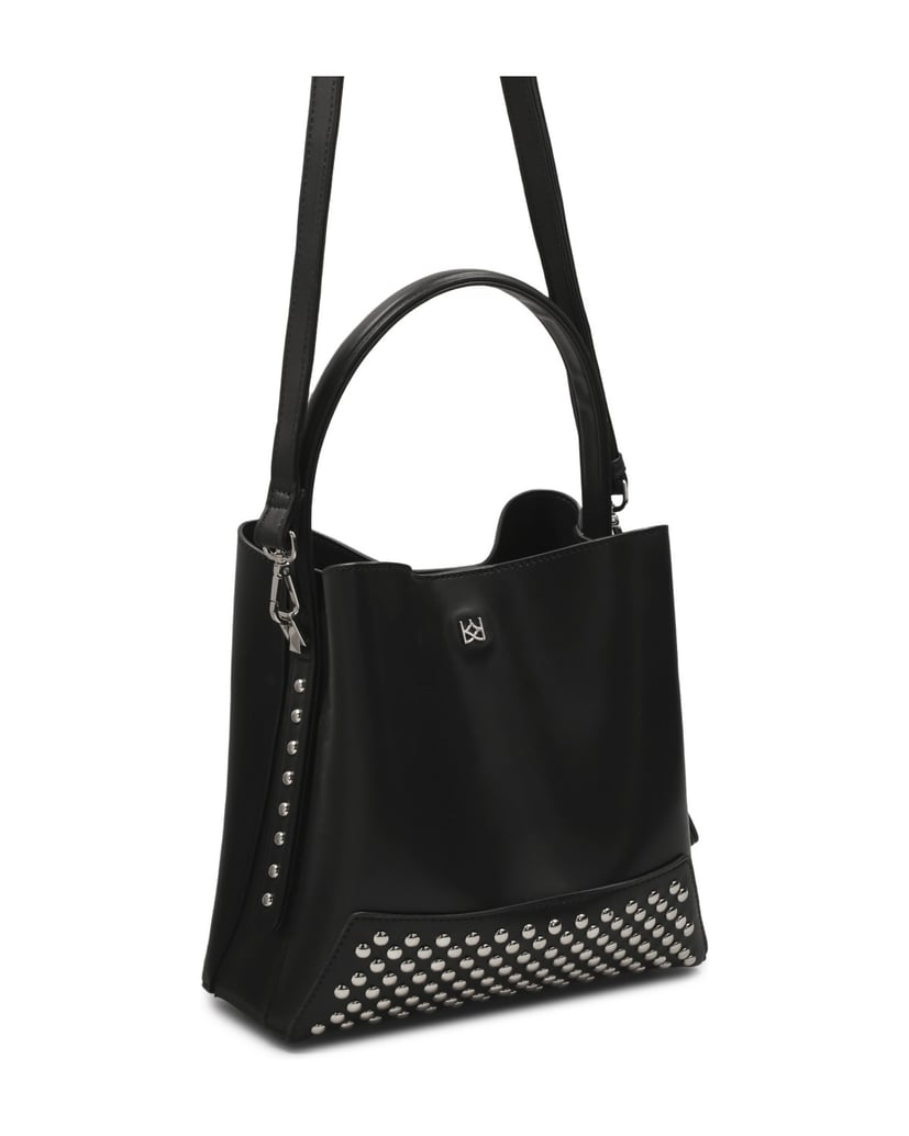 Kazar-Schwarze-Handtasche-mit-silbernen-Nieten-schwarz