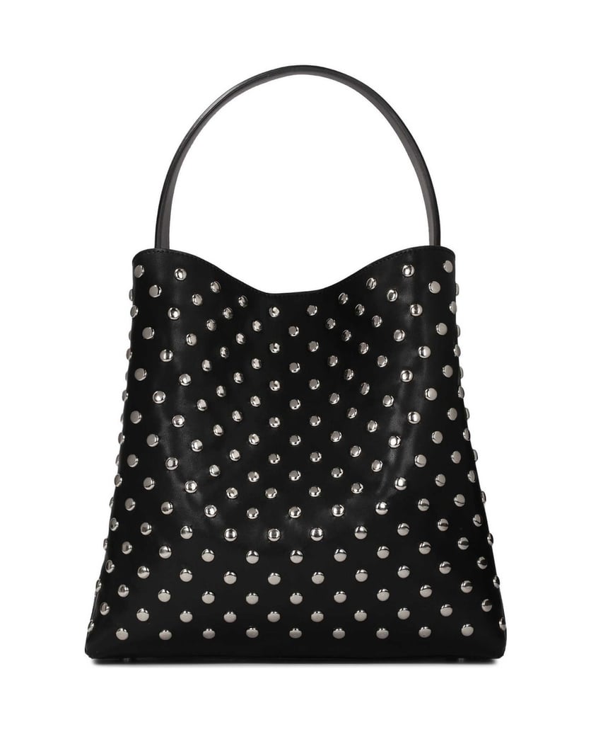 Kazar-Black-leather-handbag-decorated-with-round-rivets-čierna