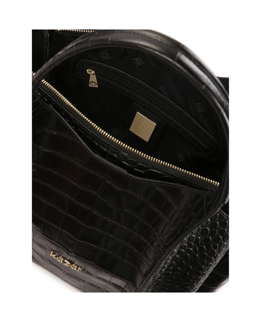 Kazar-Handbag-in-crocodile-leather-pattern-černá