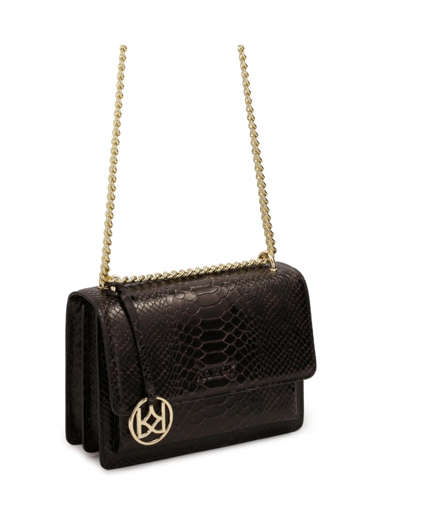 Kazar-Brown-embossed-leather-handbag-hnedá
