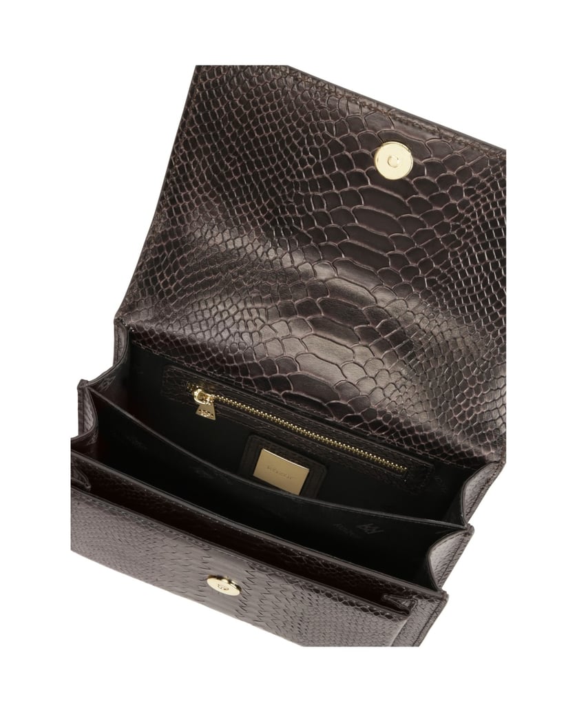 Kazar-Brown-embossed-leather-handbag-hnedá