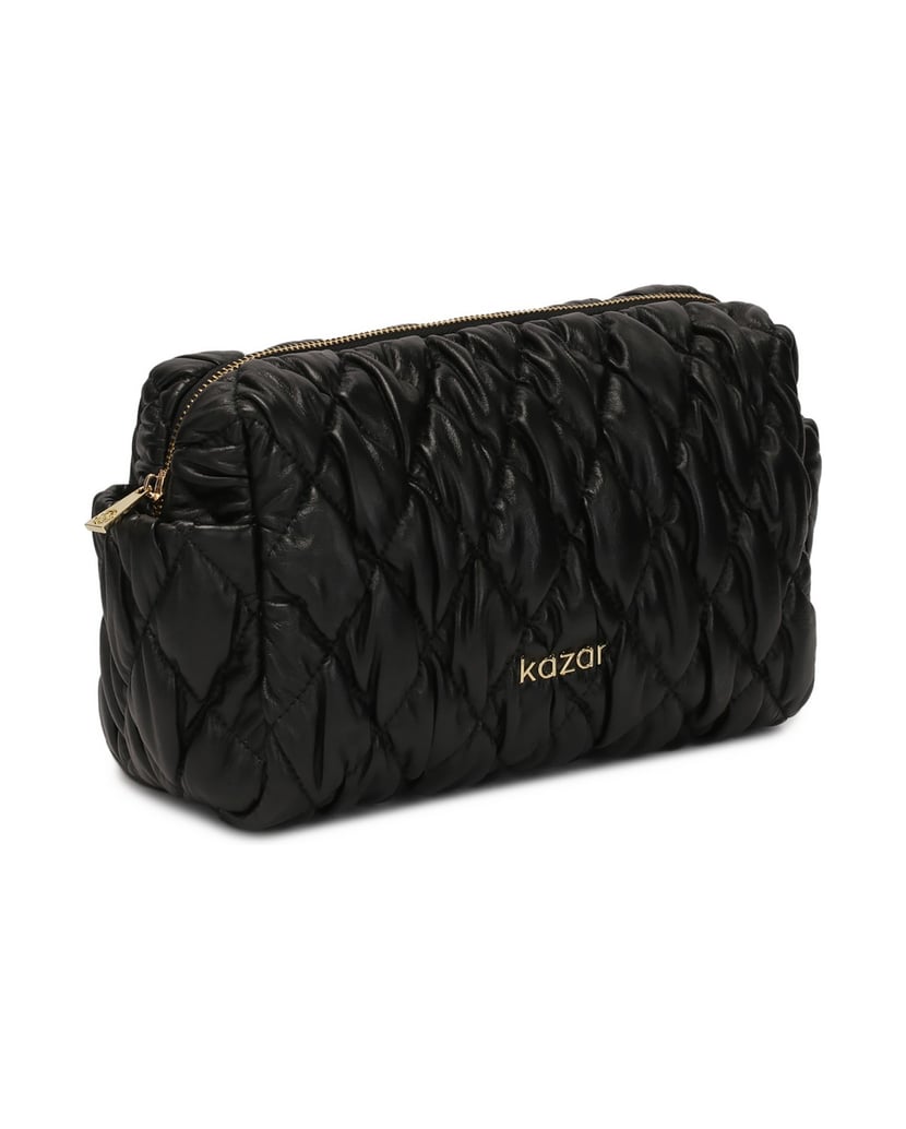 Kazar-Schwarze-Kosmetiktasche-aus-Leder-mit-St-schwarz