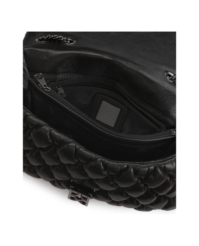 Kazar-Stylish-soft-chain-handbag-čierna