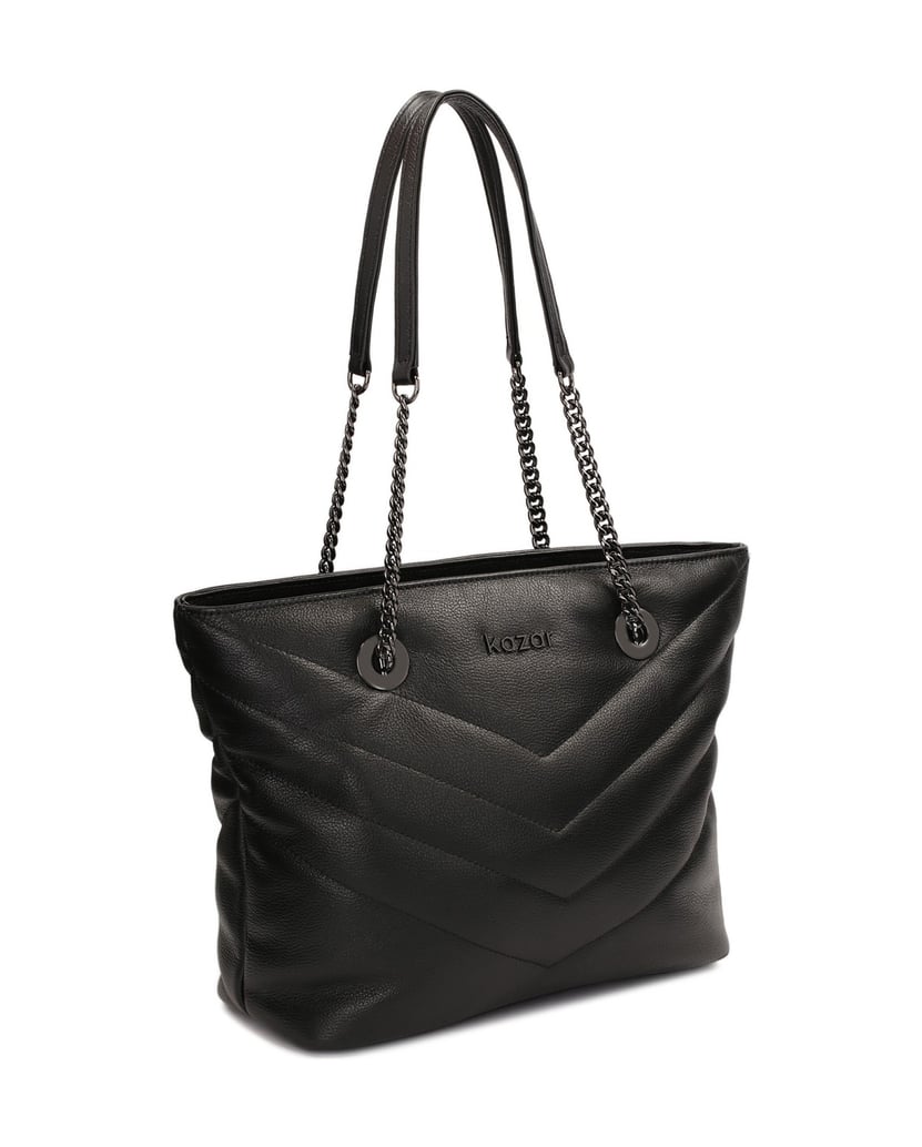 Kazar-Geräumige-Umhängetasche-mit-Beschlägen-a-schwarz