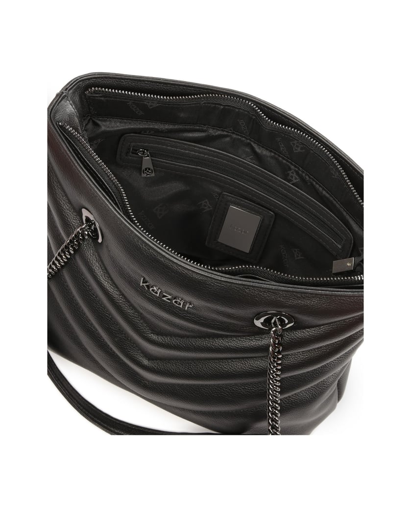 Kazar-Geräumige-Umhängetasche-mit-Beschlägen-a-schwarz