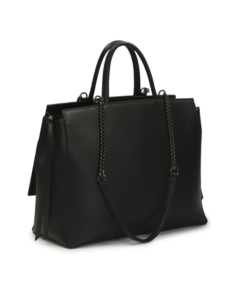 Kazar-Einzigartig-geformte-Handtasche-mit-gepr-schwarz