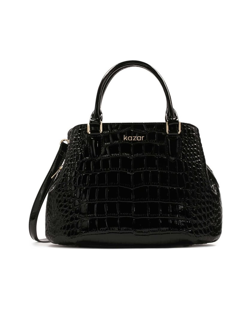 Kazar-Elegant-rigid-handbag-with-handles-čierna