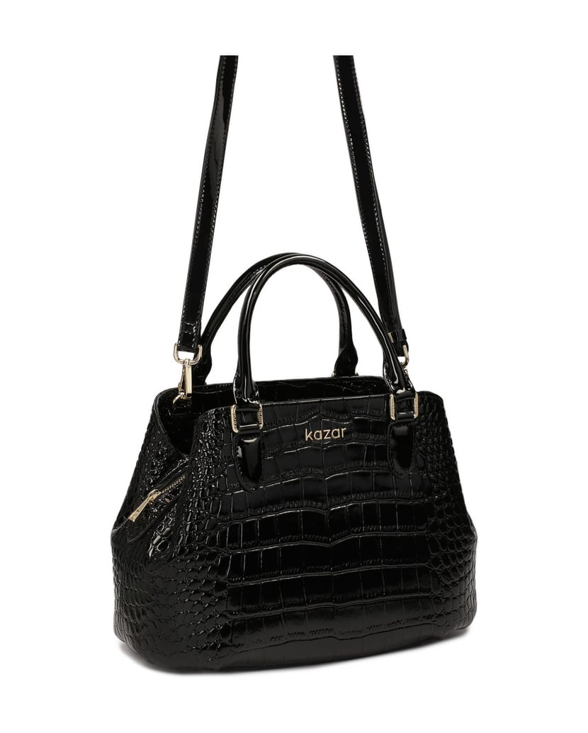 Kazar-Elegant-rigid-handbag-with-handles-čierna