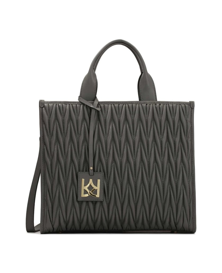 Kazar-Grey-Tote-Bag-Handbag-with-Quilted-Front-šedá