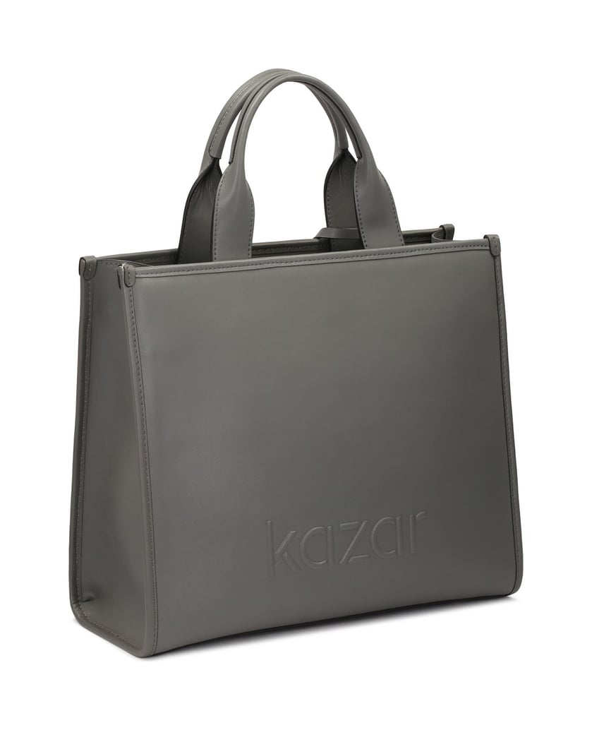 Kazar-Grey-Tote-Bag-Handbag-with-Quilted-Front-šedá