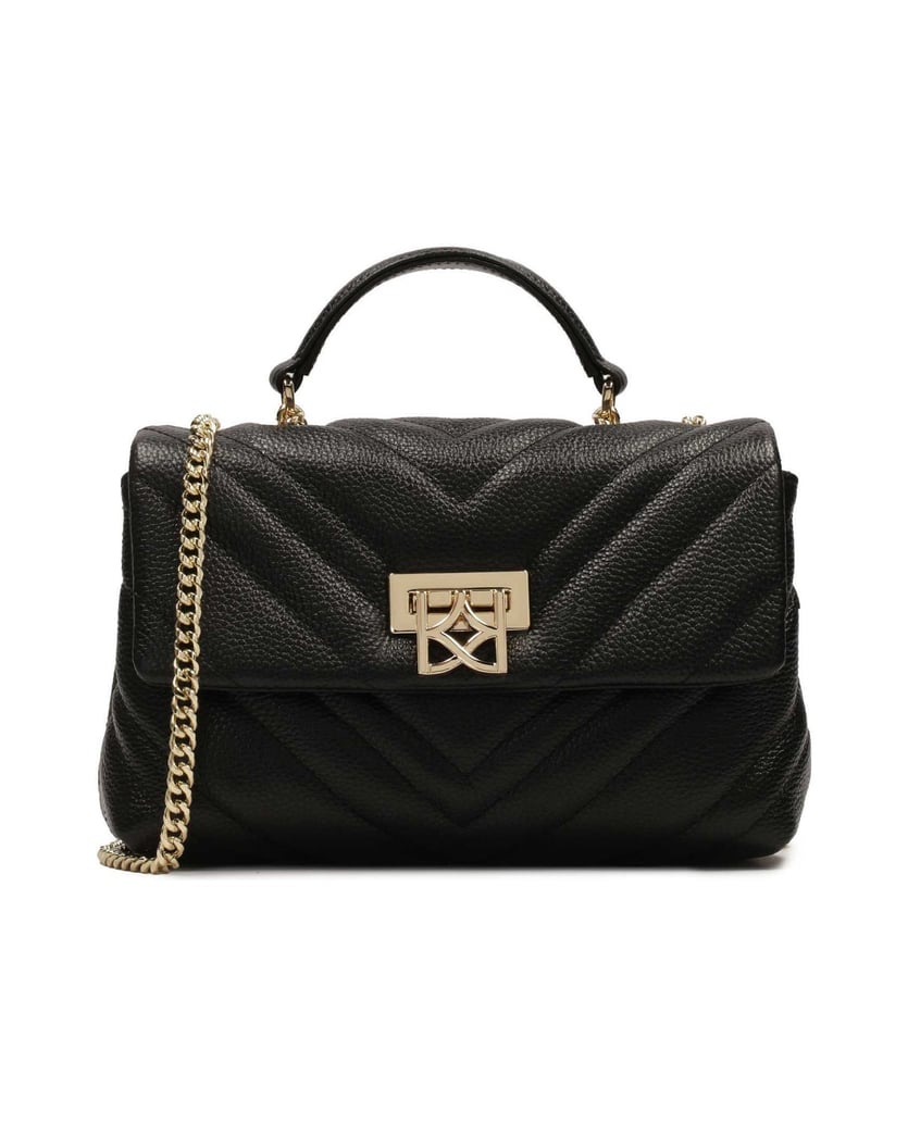 Kazar-Small-quilted-handbag-with-decorative-clasp-čierna