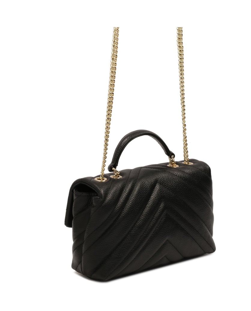 Kazar-Small-quilted-handbag-with-decorative-clasp-čierna