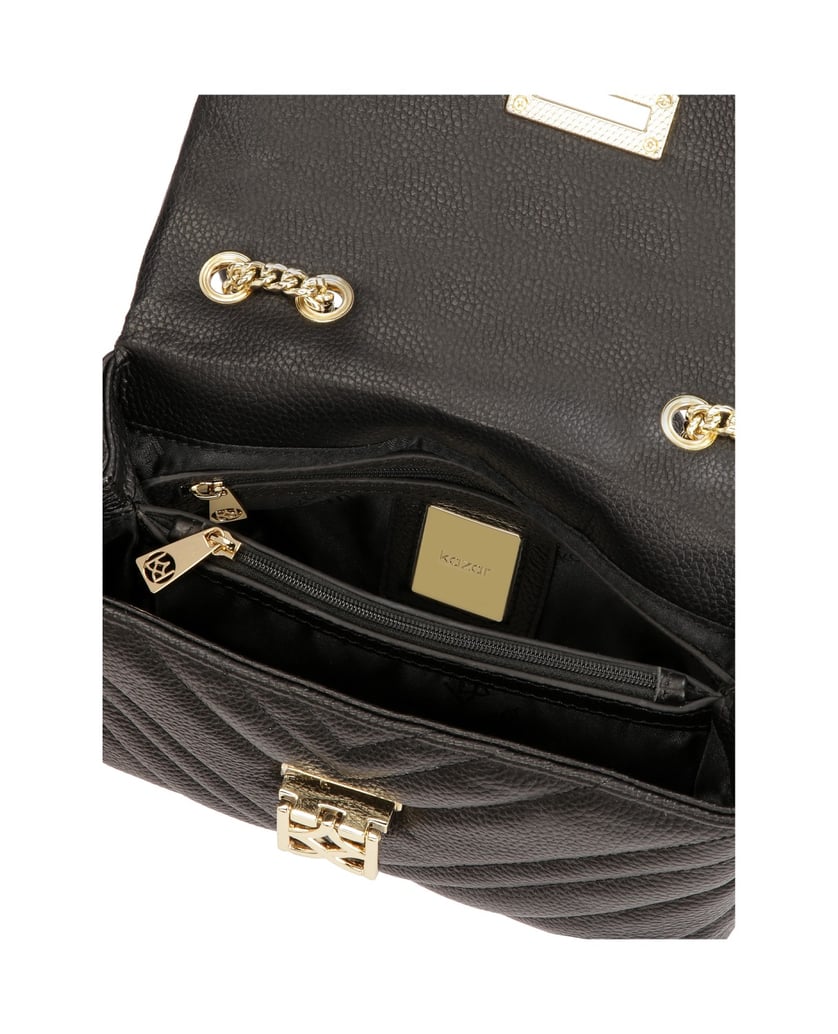 Kazar-Small-quilted-handbag-with-decorative-clasp-čierna
