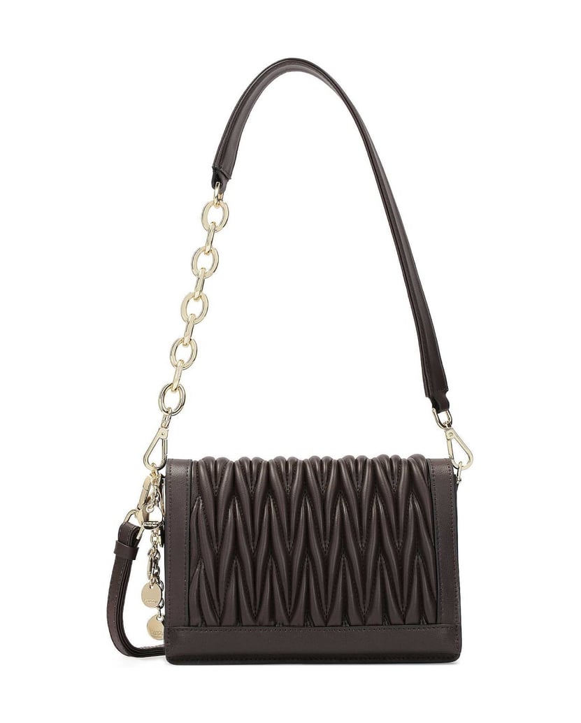 Kazar-Dark-brown-quilted-pattern-handbag-tmavá-hnedá