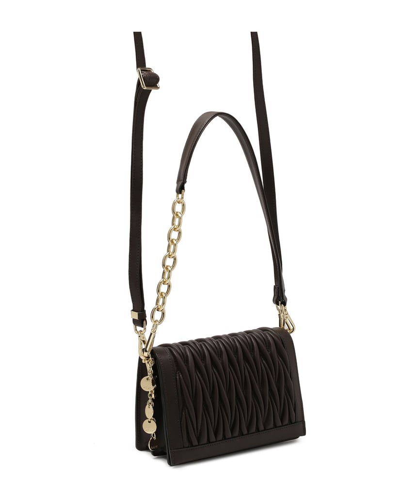 Kazar-Dark-brown-quilted-pattern-handbag-tmavá-hnedá