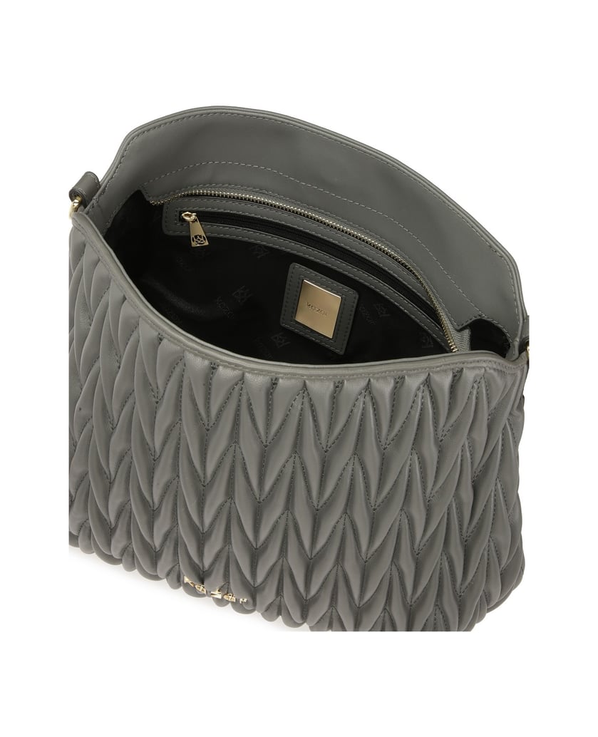 Kazar-Graue-Handtasche-mit-gesteppter-Vorderse-grau