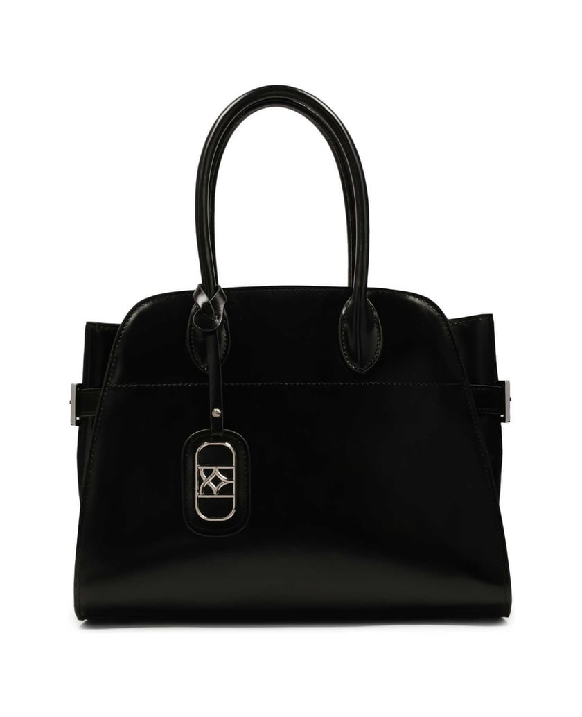 Kazar-Elegant-rigid-handbag-with-handles-čierna