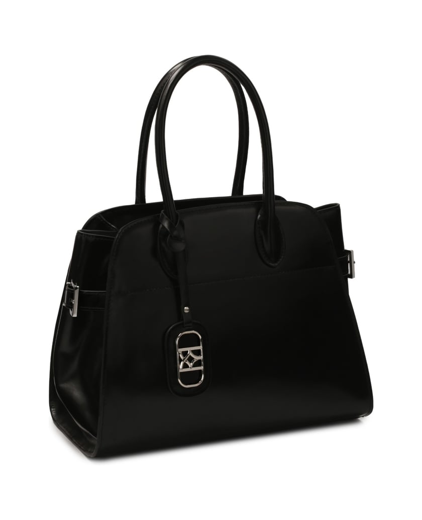 Kazar-Elegant-rigid-handbag-with-handles-čierna