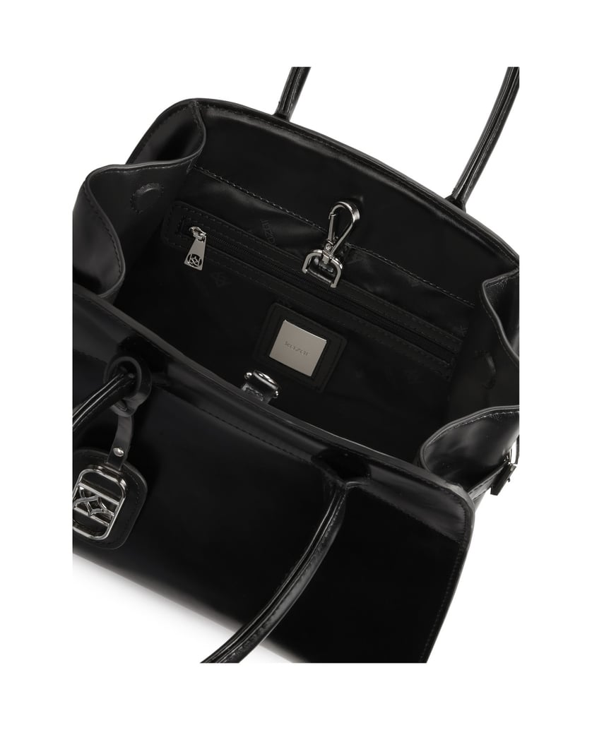 Kazar-Elegant-rigid-handbag-with-handles-čierna