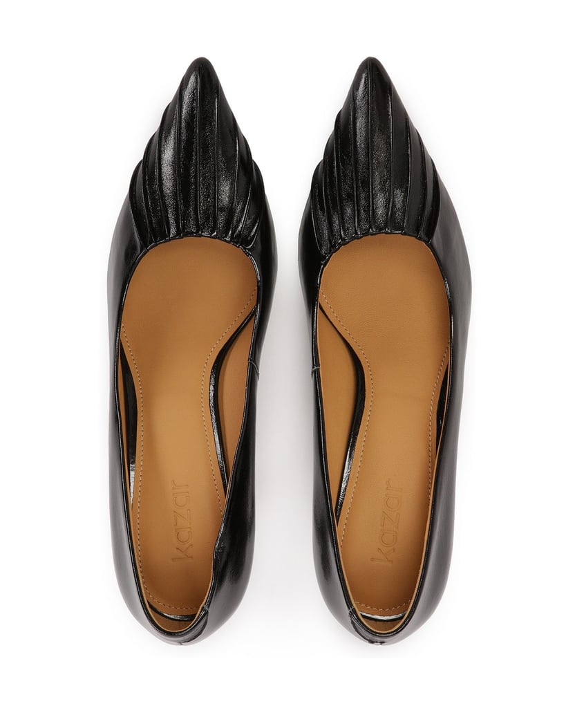 Kazar-Schwarze-Pumps-mit-Bügelfalte-schwarz