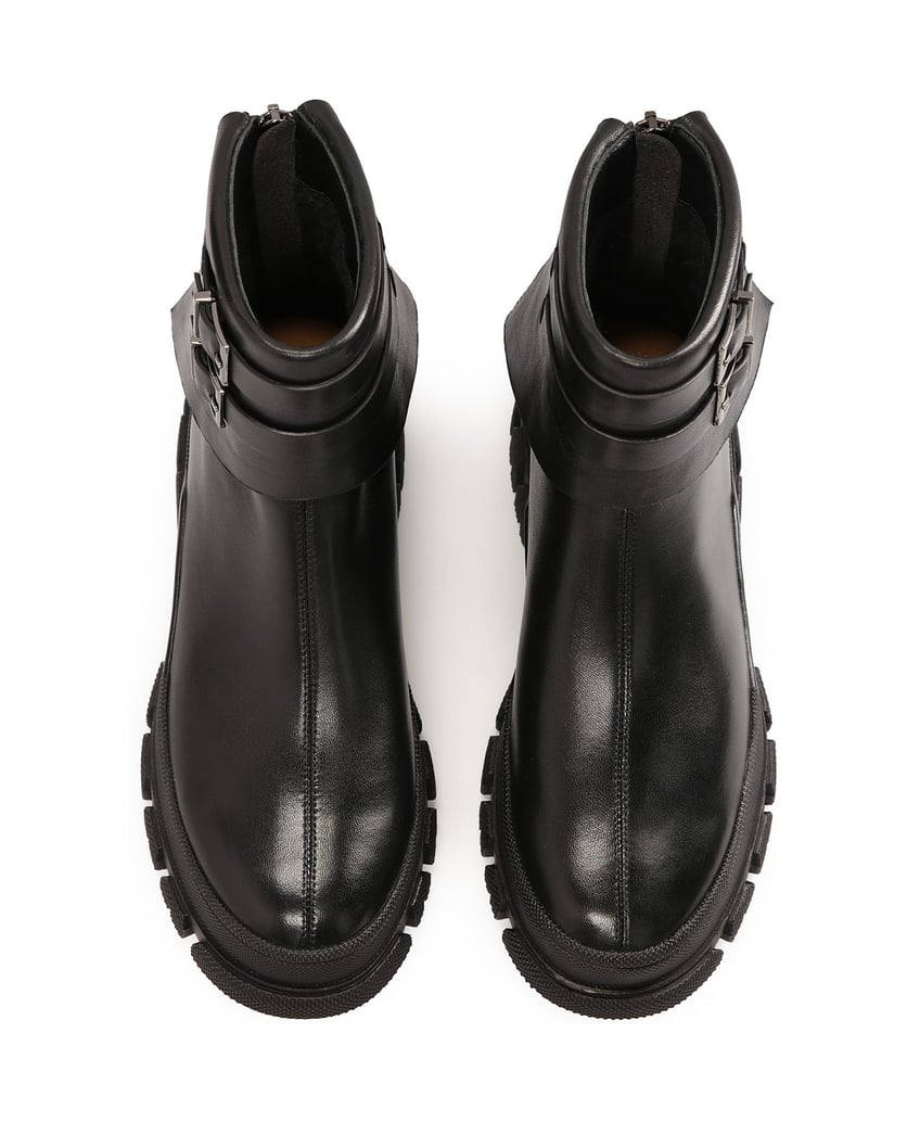 Kazar-Lederstiefel-mit-umgeschlagenem-Schaft-schwarz