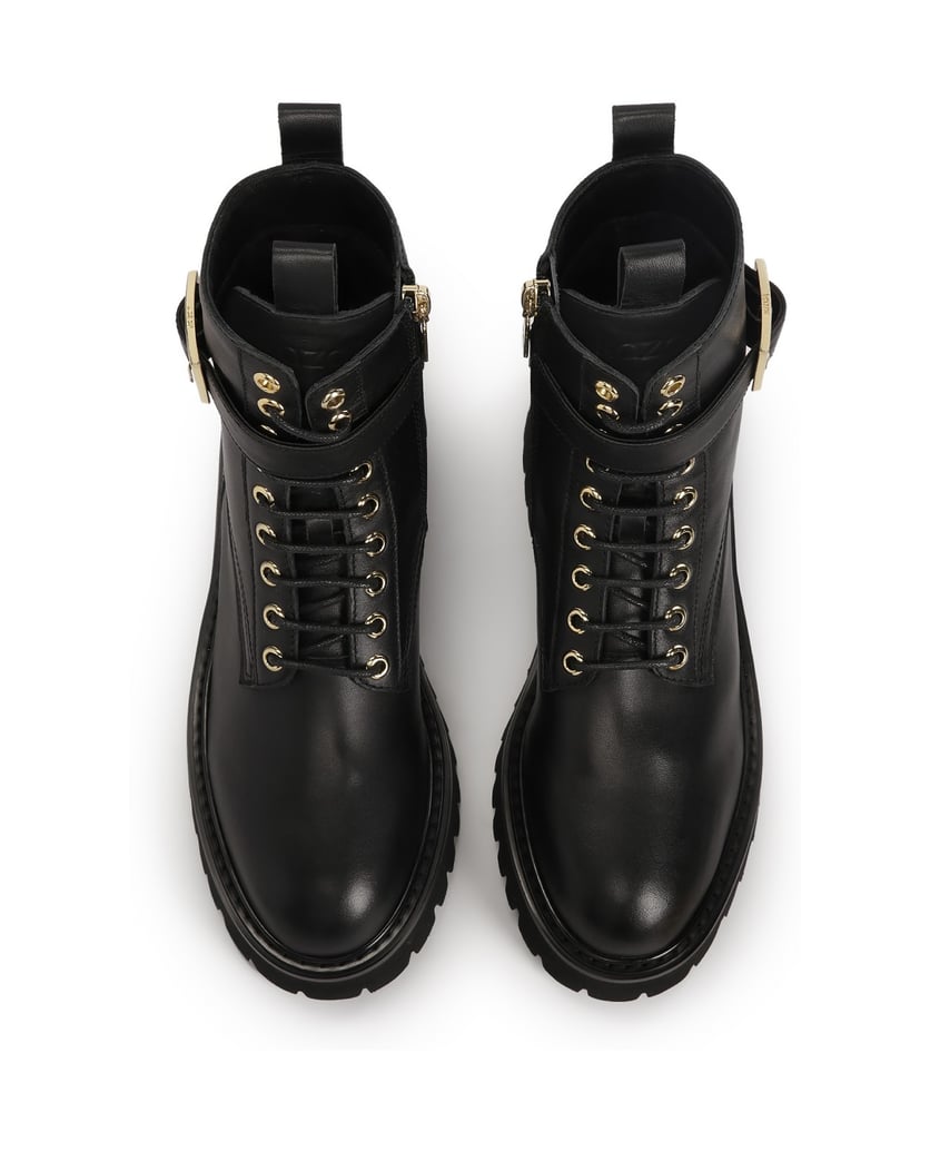 Kazar-Schwarze-Stiefel-mit-Profilsohle-schwarz