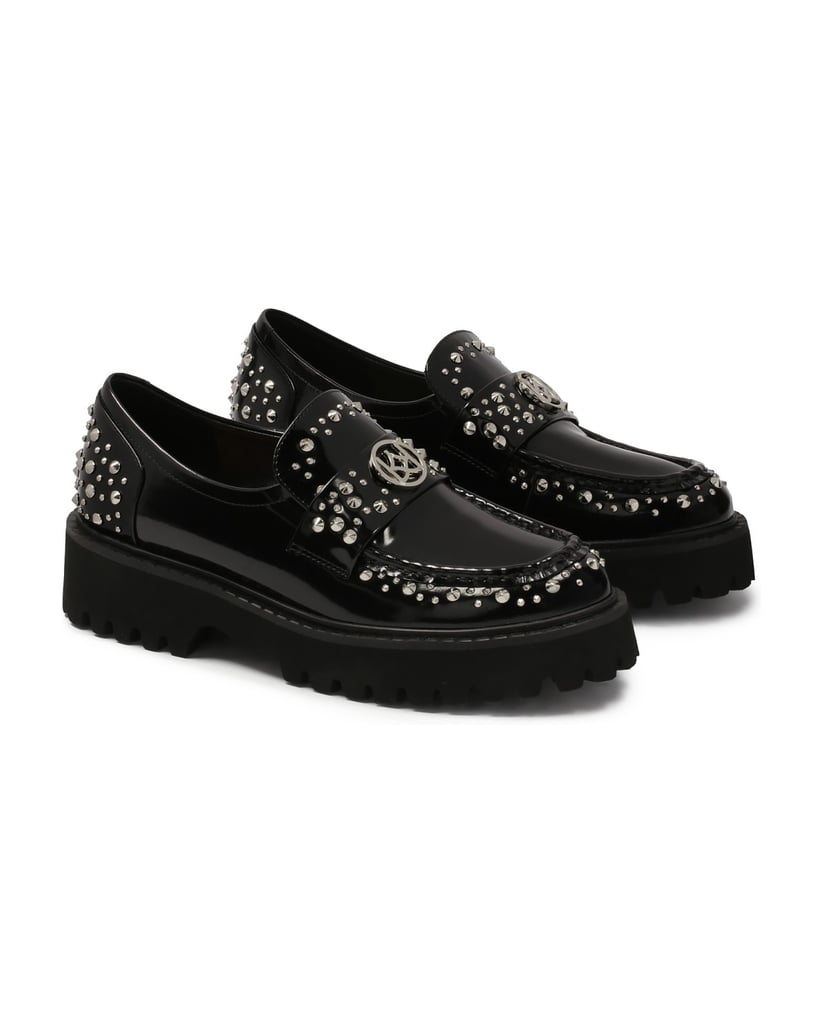 Kazar-Schwarze-Schuhe-mit-Metallnieten-schwarz