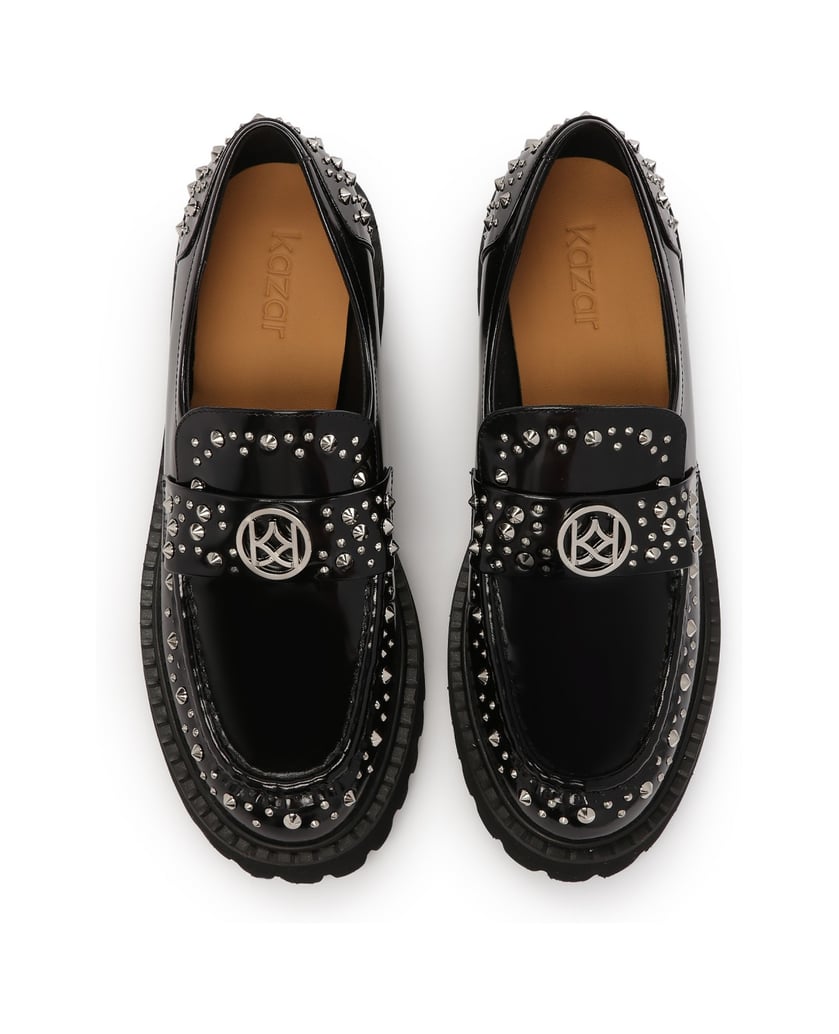 Kazar-Schwarze-Schuhe-mit-Metallnieten-schwarz