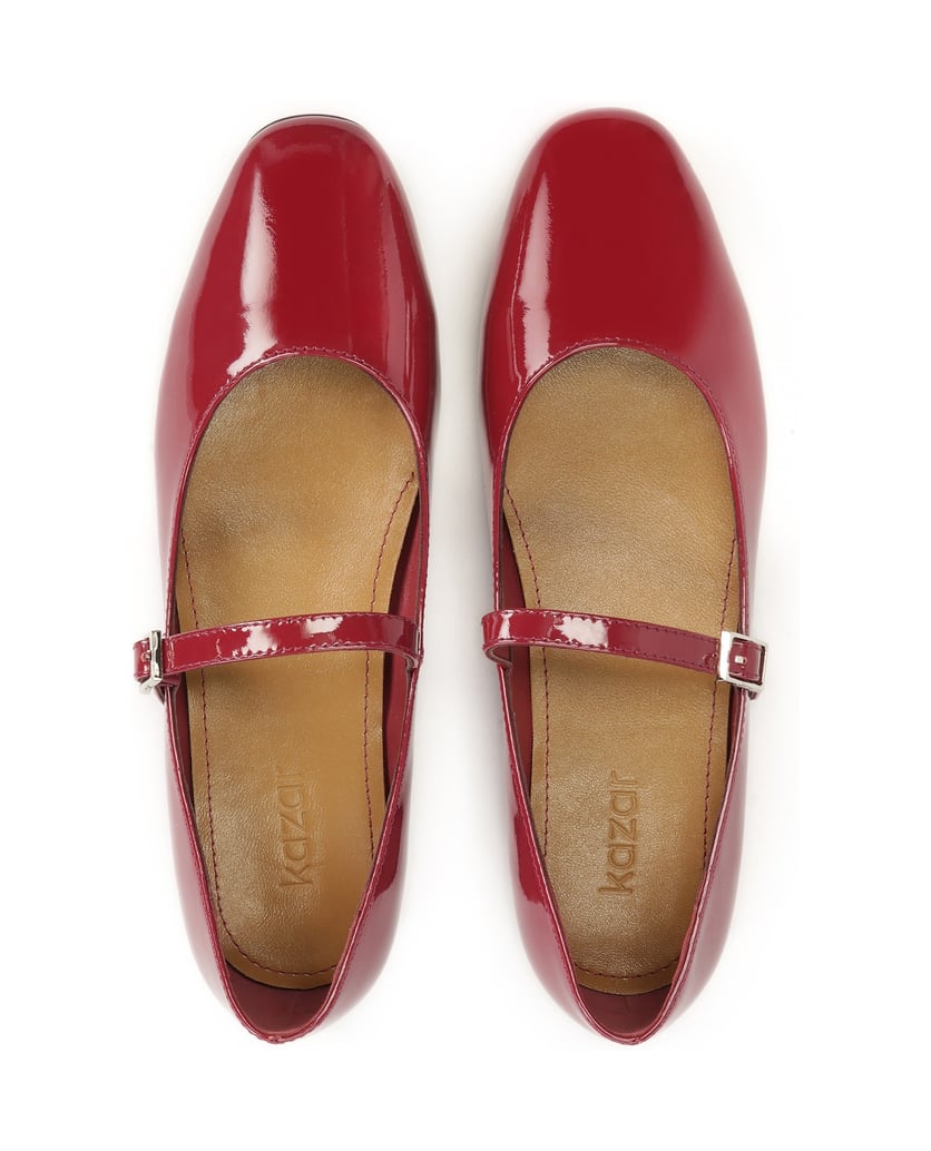 Kazar-Kastanienbraune-Mary-Jane-Pumps-aus-Lack-rot