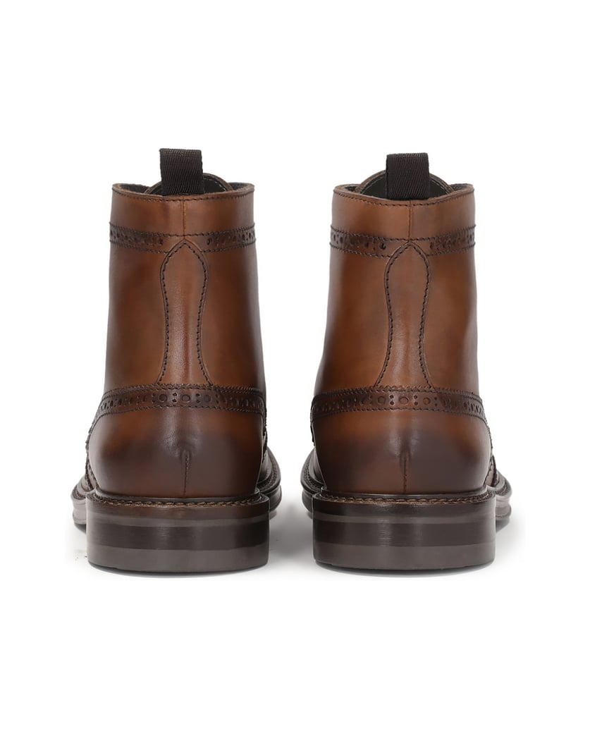 Kazar-Brown-lace-up-boots-with-brogue-decoration-hnedá