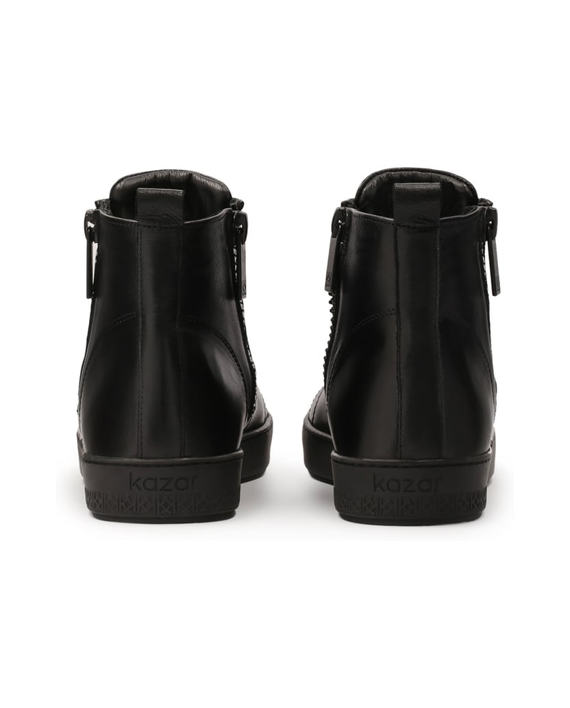 Kazar-Leather-ankle-sneakers-with-sliders-černá