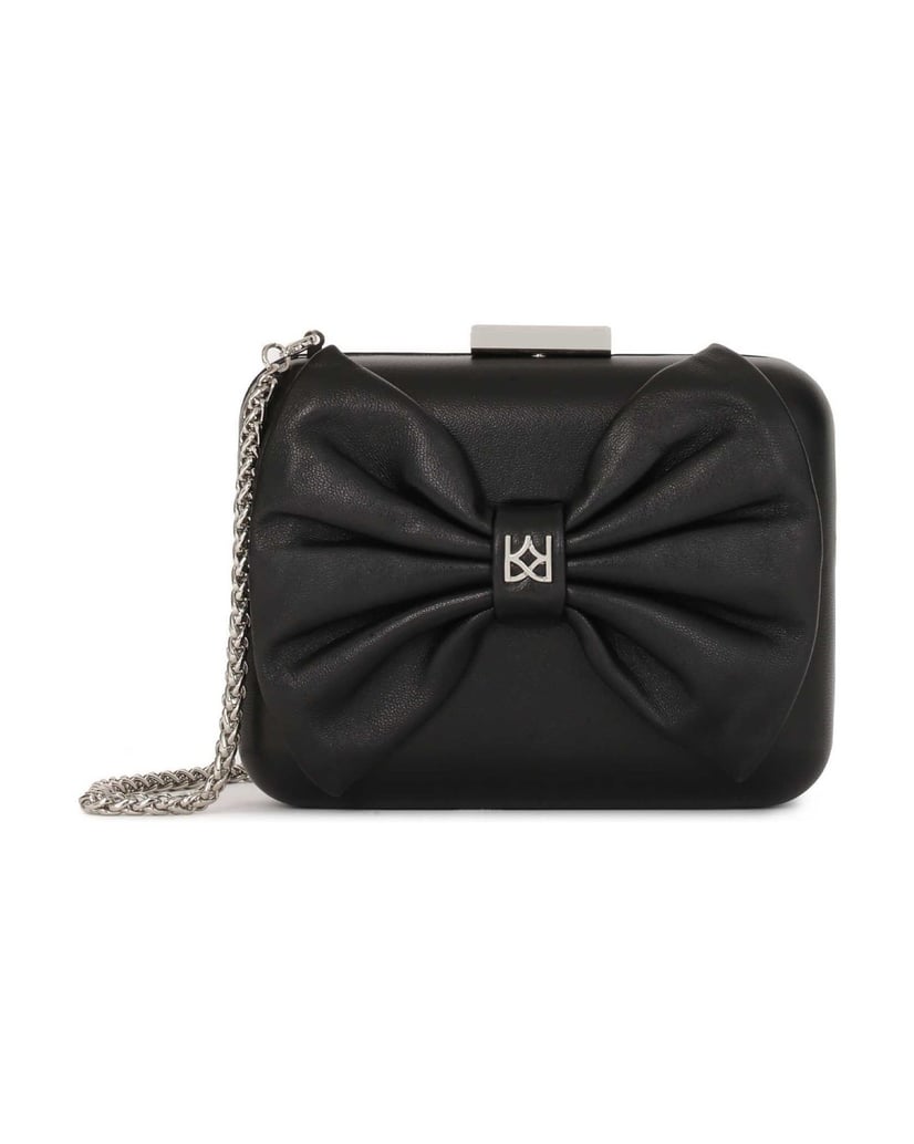 Kazar-Kleine-schwarze-Clutch-Tasche-mit-Verzie