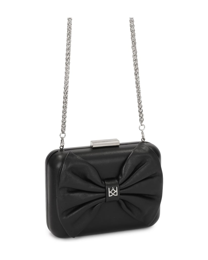 Kazar-Kleine-schwarze-Clutch-Tasche-mit-Verzie