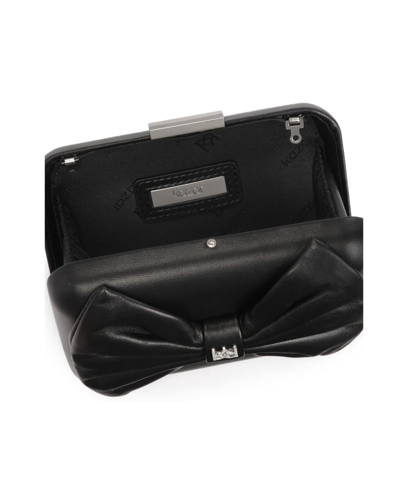 Kazar-Kleine-schwarze-Clutch-Tasche-mit-Verzie