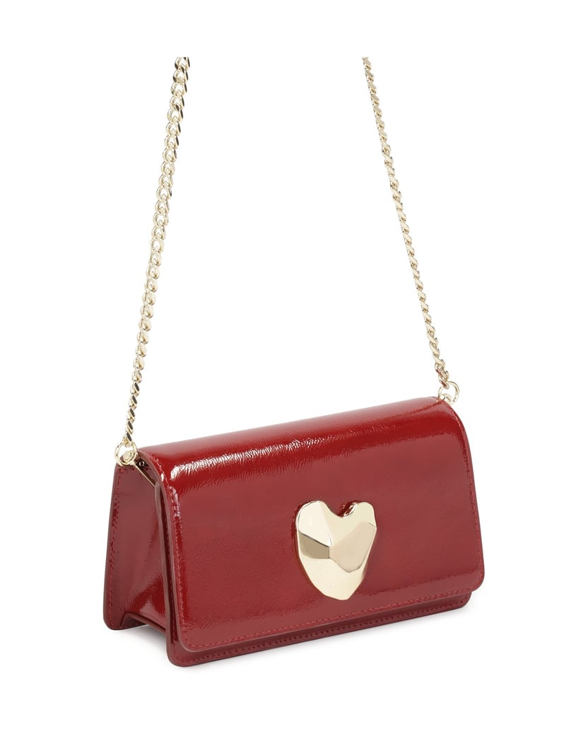 Kazar-Maroon-crinkled-patent-leather-handbag-červená