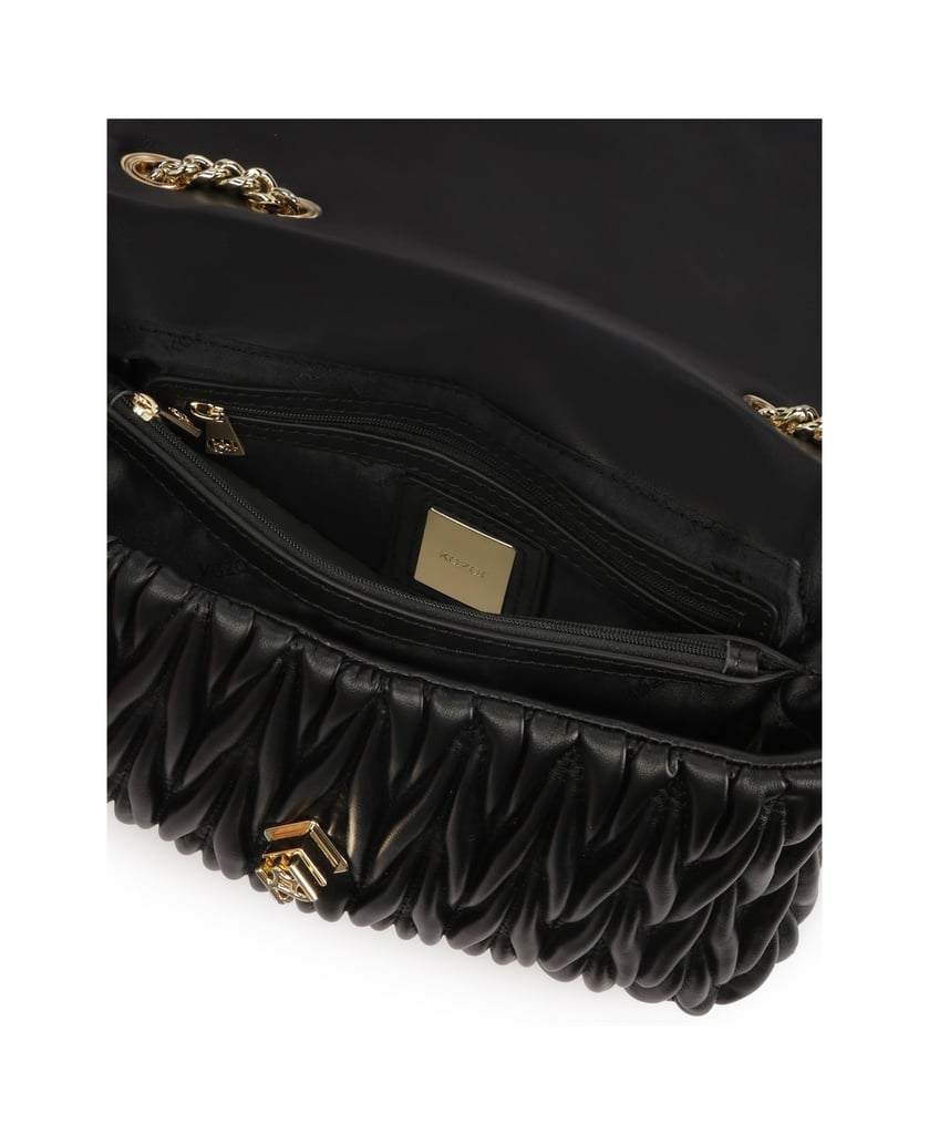 Kazar-Quilted-black-chain-handbag-čierna