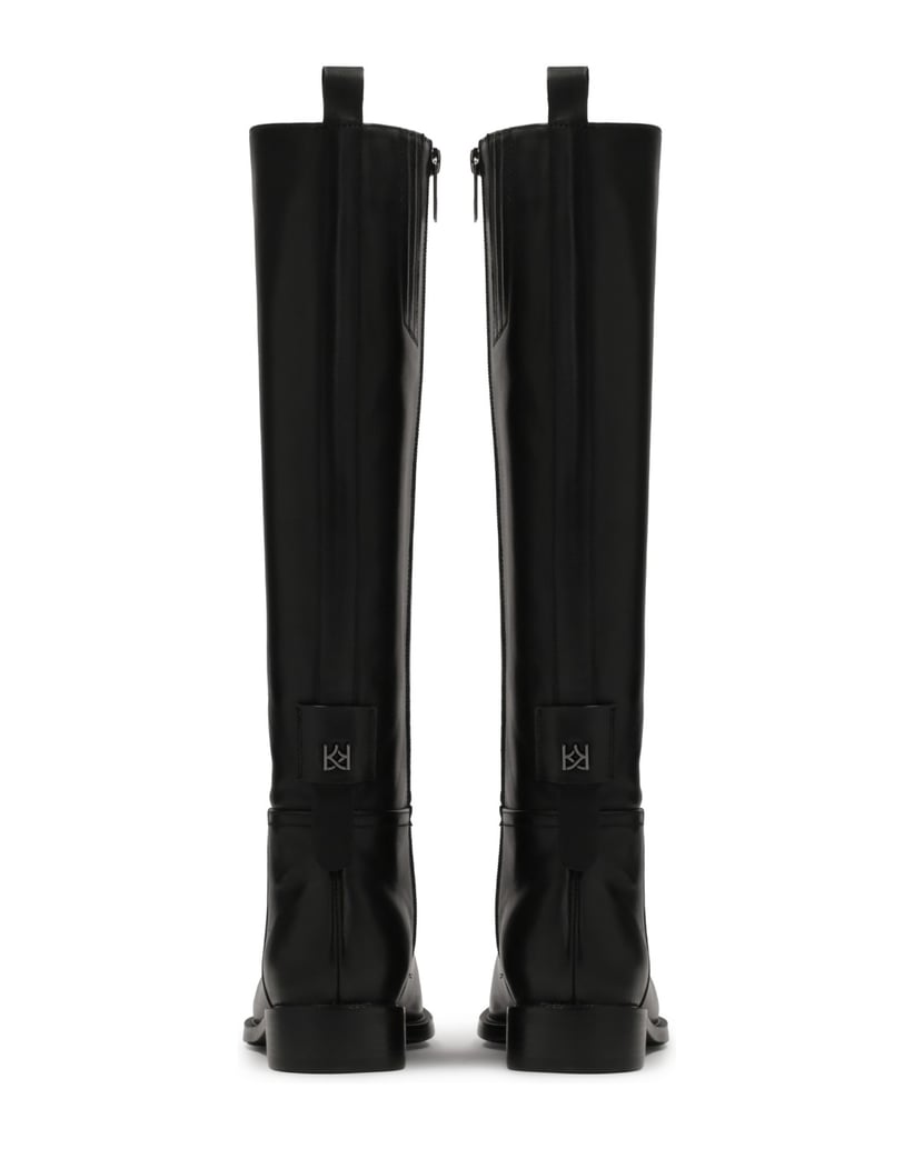 Kazar-Klassische-schwarze-Stiefel-mit-flacher-schwarz