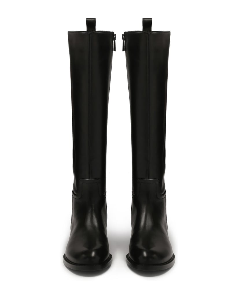 Kazar-Klassische-schwarze-Stiefel-mit-flacher-schwarz