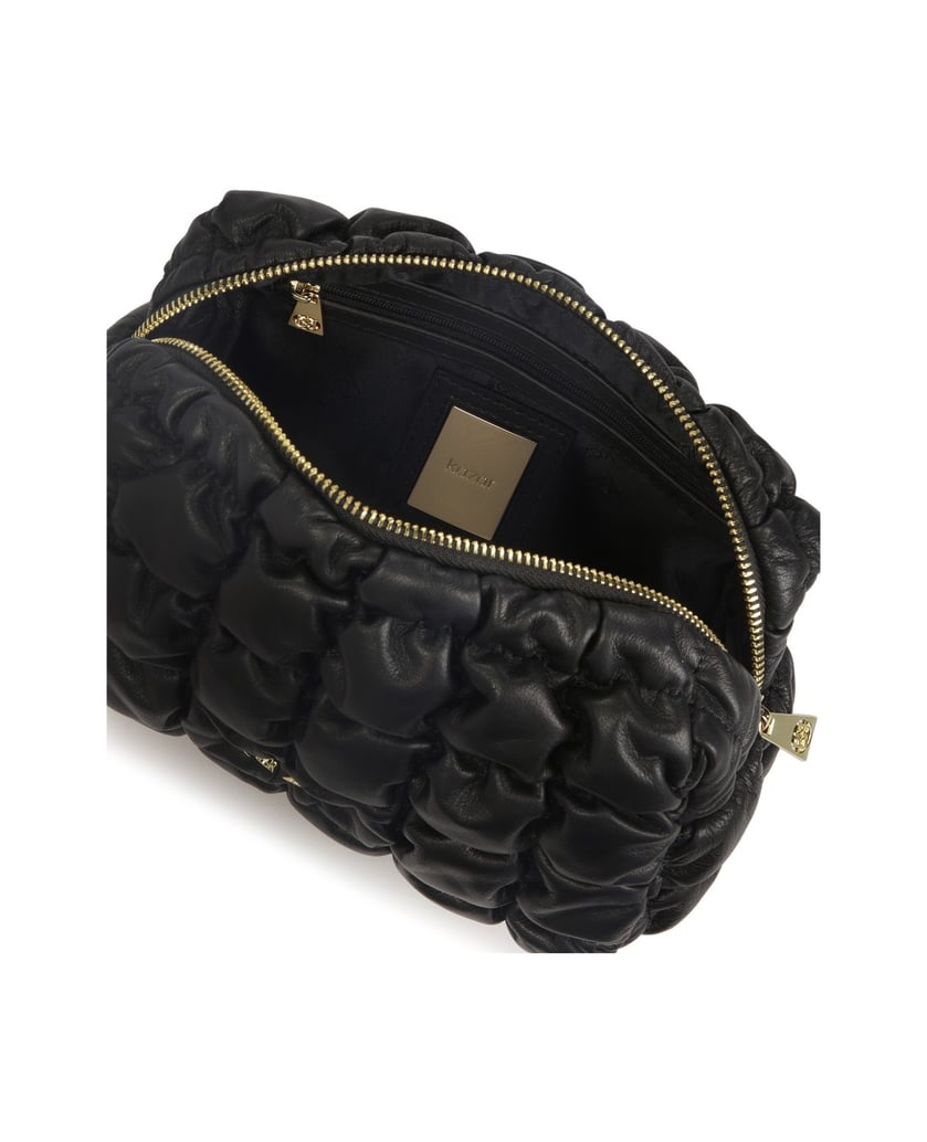 Kazar-Luxuriöse-gesteppte-Leder-Kosmetiktasche-schwarz