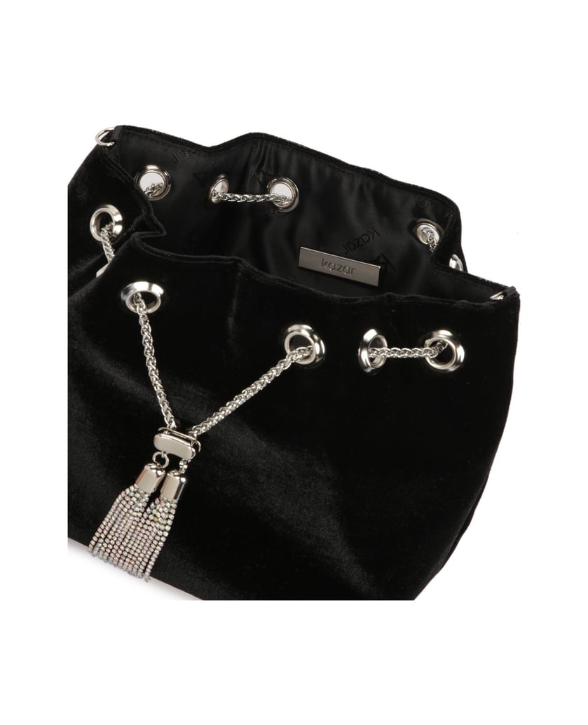 Kazar-Black-handbag-made-of-soft-material-černá