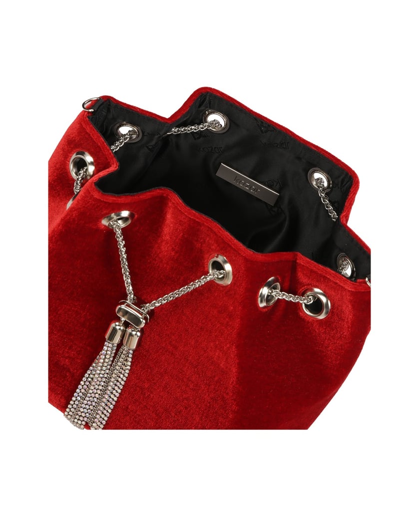 Kazar-Rote-Handtasche-mit-Schmuckschließe-rot