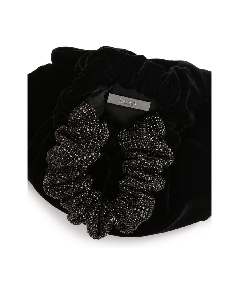 Kazar-Schwarze-Stoffhandtasche-mit-verziertem-Griff-schwarz